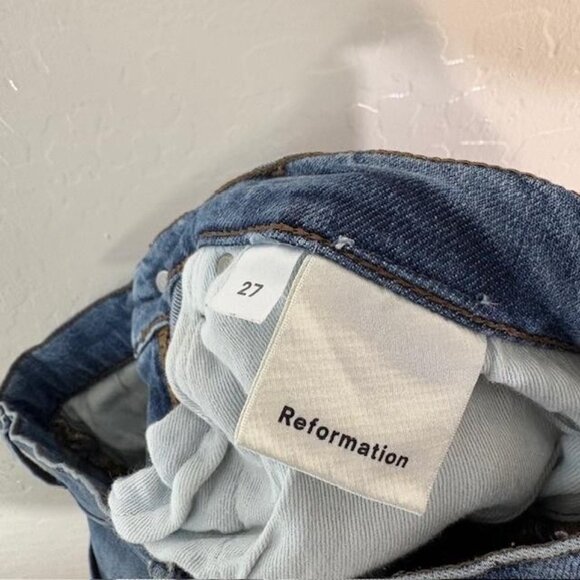 Reformation Jeans Womens 27 Blue High & Skinny Catalina Wash Stretch Denim Pants - Picture 5 of 9